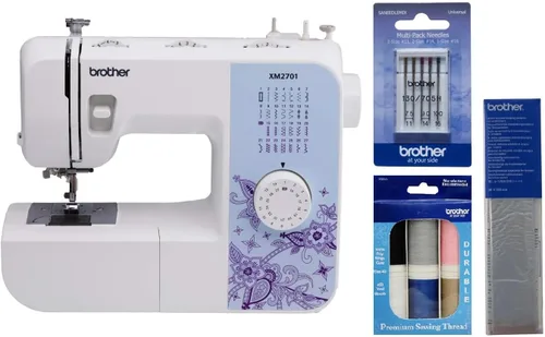 Miniatura 16 de Máquina de coser Brother XM2701 liviana, con todas las funciones, con 27 puntos, función automática para hacer ojales en 1 paso, 6 pies de costura