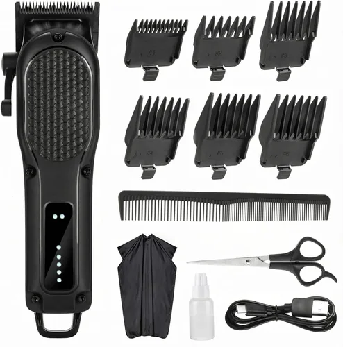 Cortador de pelo para hombres, cortapelos profesional inalámbrico recargable, potente, recortador de barba, herramienta de corte de pelo y aseo