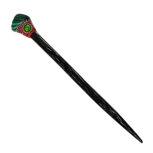 Miniatura 6 de Mia Jewel Shop - Palillos de madera de Chonta con piedras preciosas curativas naturales – Palillos para el cabello hechos a mano para mujeres