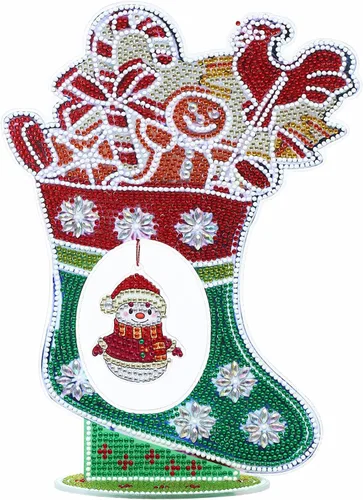 Miniatura 15 de YEESAM Art Kit de pintura de diamantes de imitación para árbol de Navidad, luminoso, árbol de Navidad y mesa de Papá Noel, 10.6 pulgadas, decoración