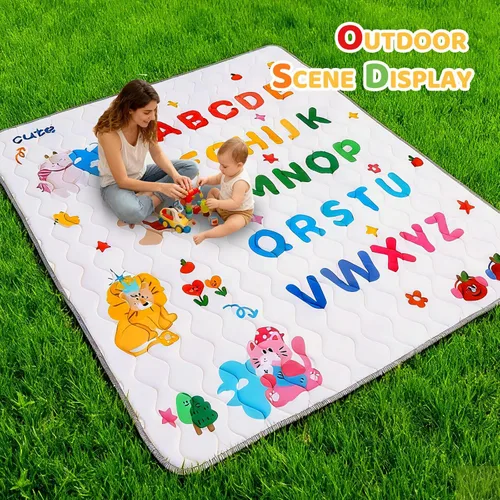 Miniatura 5 de RONGFA Alfombra de juego para bebé para suelo, 50 x 50 pulgadas, espuma gruesa, suave, acolchada, para bebé, tapete para corralito para niños
