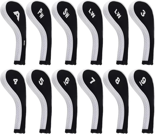 Miniatura 9 de Andux 12 unids/set Golf Iron Club Head Covers Número impresión cuello largo con cremallera with Zipper Closure Number Print Coloured Piping