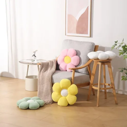 Miniatura 3 de Almohada de Flores Rosadas de 17.7 Pulgadas – Almohada Decorativa Linda en Forma de Margarita, Cojín de Asiento Floral Suave, Almohadas de Piso