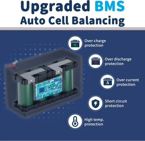 Miniatura 4 de Timeusb Batería de litio LiFePO4 de 12V 6Ah, recargable con más de 2000 ciclos, baja autodescarga y peso ligero, perfecta para autocaravanas