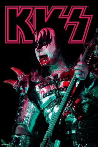 Miniatura 2 de Póster de beso laminado Bloody Demon Live Concert Gene Simmons Kiss Band Merchandise Kiss Collectibles Kiss Memorabilia Heavy Metal Music Merch