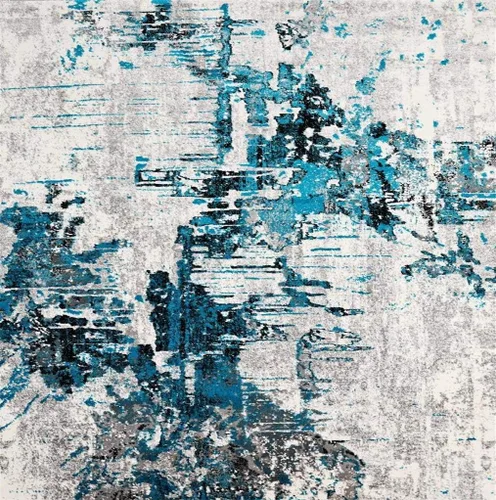 Miniatura 8 de LUXE WEAVERS - Alfombra abstracta de área (4' x 5', Turquesa)