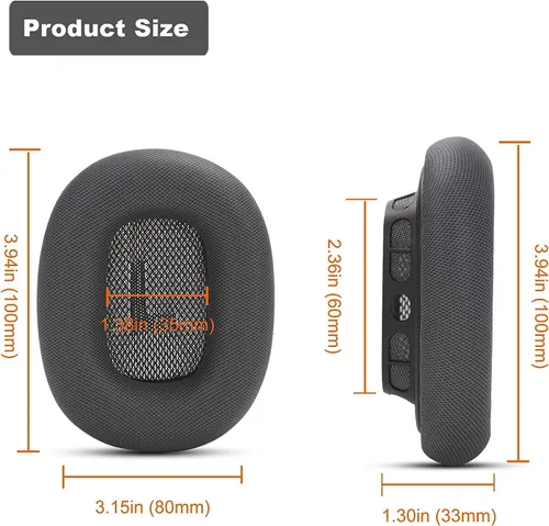 Miniatura 6 de Almohadillas de repuesto Earrock para auriculares AirPods Max, almohadillas cubiertas de piel de proteína con espuma viscoelástica y imán
