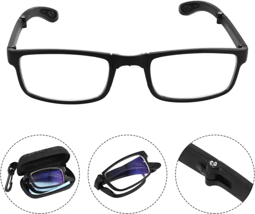 Miniatura 3 de EXCEART - 2.0 Gafas de miopía plegables, lentes de lectura negros para miopía, lentes de larga distancia con estuche portátil