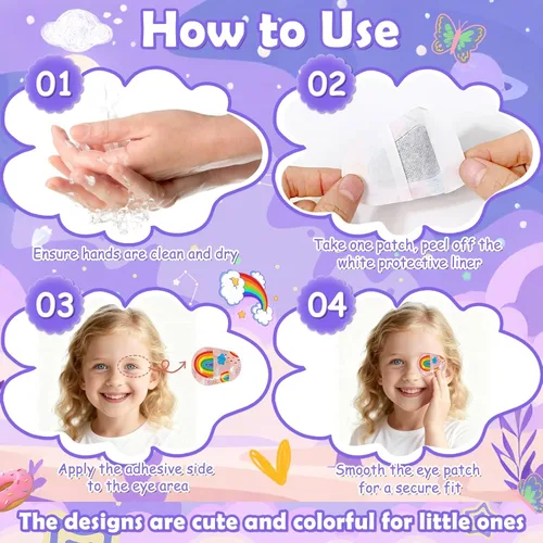 Miniatura 5 de Sublaga 90 parches de ojos para niños, 15 estilos de parches para los ojos de los niños, parche de ojos para niños pequeños con ojo perezoso