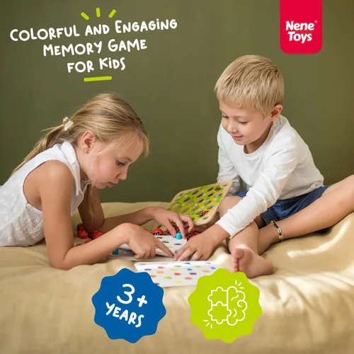 Miniatura 3 de Nene Toys Juego de Memoria del Jardín de la Mariquita – Juegos de Emparejar de Madera para Niños Pequeños de 3-5 – Juguete de Viaje para Niños