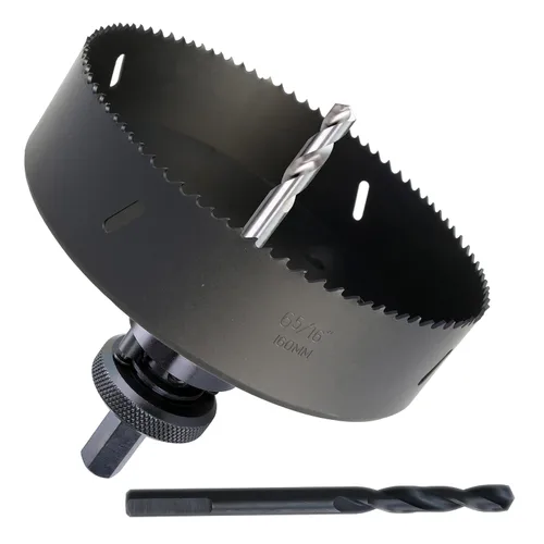 Miniatura 9 de Sierra de agujero de 4-1/2" de HSS bimetálica para madera, paneles de yeso, plástico, aluminio, acero suave, hierro, metal, acero inoxidable. Broca