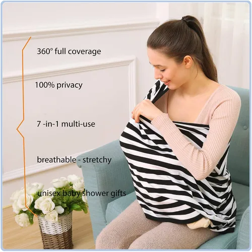 Miniatura 3 de Fundas de asiento de automóvil de alto estiramiento - Toldo para asiento de automóvil para bebés, fundas de lactancia multiusos, regalos para baby