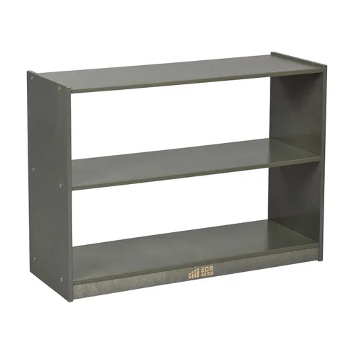 ECR4Kids Gabinete de almacenamiento móvil de isla con 2 estantes, Muebles para aulas, Lavado gris