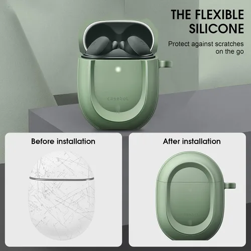 Miniatura 4 de CaseBot Funda para Pixel Buds Serie A 2021 y Pixel Buds 2 (2020), protección resistente [LED frontal visible] (negro)