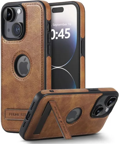 Miniatura 13 de Funda de cuero para iPhone 13 Pro, funda protectora delgada con función atril a prueba de golpes, soporte invisible integrado compatible con iPhone