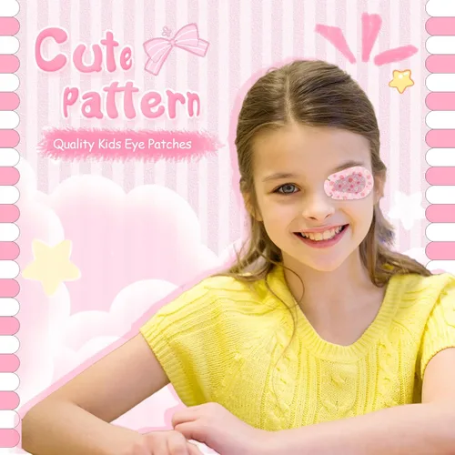 Miniatura 5 de Copkim 100 parches adhesivos para los ojos para niños y niñas, lindo parche para ojos de niños pequeños, colorido y transpirable, parche perezoso