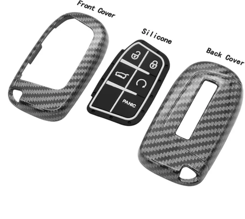 Miniatura 6 de Funda inteligente para llavero compatible con Chrysler 200 300 Dodge Challenger Charger Dart para Jeep Cherokee Compass Grand Cherokee SRT Hellcat