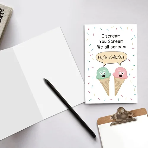 Miniatura 5 de Ogeby Tarjeta de aliento para el cáncer de mierda, regalo para él y ella, divertida y linda tarjeta de recuperación contra el cáncer, tarjeta