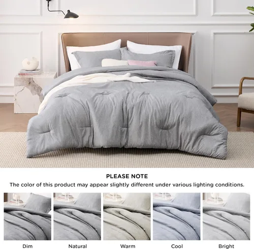 Miniatura 56 de Bedsure Juego de edredón Twin/Twin XL, ropa de cama suave beige para todas las estaciones, juego de cama teñido catiónico, 2 piezas, 1 edredón