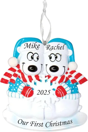 Miniatura 9 de Adorno de Navidad personalizado para parejas, regalo personalizado para parejas, recién casados, parejas casadas y comprometidas, decoración grabada