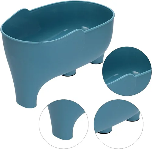 Miniatura 5 de Cesta de drenaje de elefante Cesta coladora de drenaje de esquina en forma de elefante, cesta multifuncional para fregadero de cocina, cesta