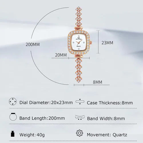 Miniatura 5 de RORIOS Reloj analógico de cuarzo para mujer con correa de diamantes de imitación, relojes de pulsera impermeables para mujeres y niñas