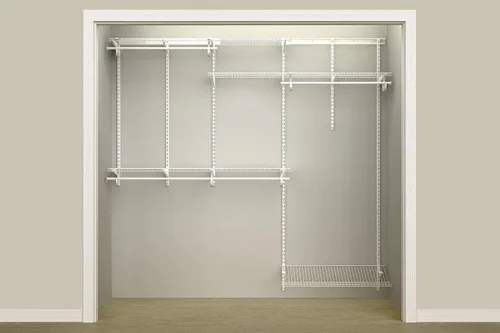 Miniatura 8 de ClosetMaid ShelfTrack - Sistema organizador de alambre para armario, ajustable de 5 a 8 pies, con estantes, barras de ropa, estante para zapatos