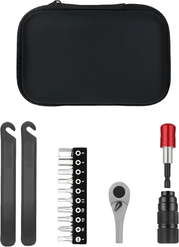 Kit de herramientas de bicicleta portátil, llave dinamométrica pequeña de 1/4 pulgadas, juego de destornilladores de trinquete magnéticos, kit de