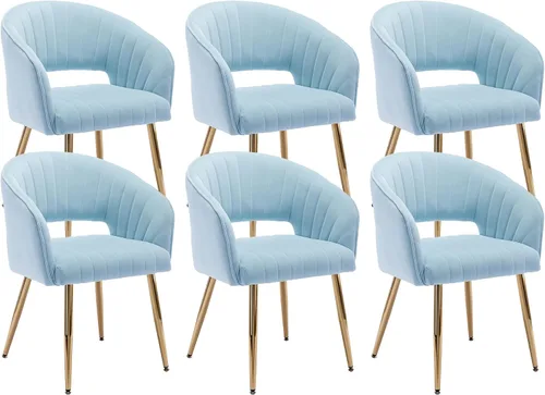 Miniatura 12 de KCC Juego de 2 Sillas de Comedor de Acento Moderno, Sillas de Comedor Tapizadas en Terciopelo con Respaldo Hueco, Sillas de Cocina Acolchadas Sillas