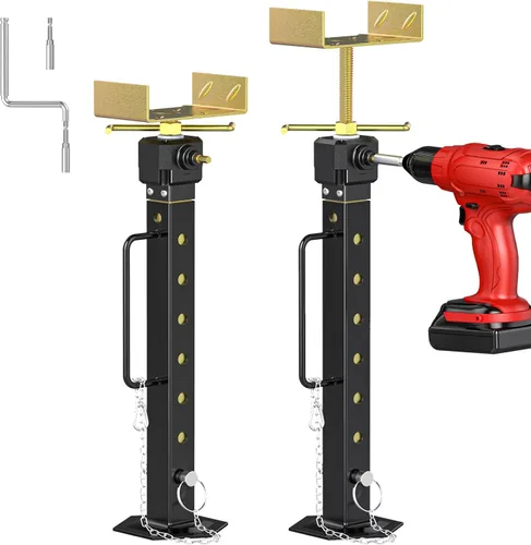 Soportes deslizantes mejorados para caravanas ajustables de 16.7 a 36 pulgadas [permite ajustar el taladro] Gatos estabilizadores resistentes para