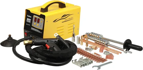 PLAYOCCAR Kit de reparación de abolladuras con soldador de espárragos 110V, extractor de abolladuras con soldador de puntos 3500A, máquina de