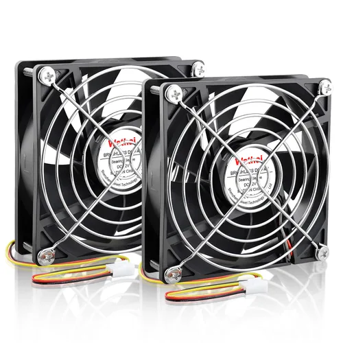 Wathai Ventilador de refrigeración sin escobillas de 12 V, 3.622 in, 3.622 x 0.984 in, 3 pines, alto rendimiento para carcasa de computadora,