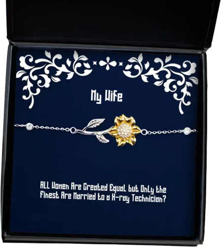 Game On Novelties Cute Wife Gifts, All Women are Created Equal but Only The Finest are, Beautiful Holiday Sunflower Bracelet Gifts for Wife