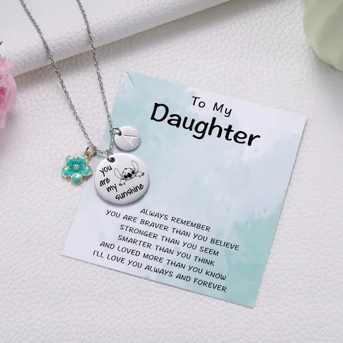 Miniatura 4 de MIXJOY Collar y tarjeta de felicitación con texto en inglés "You are My Sunshine", regalo de Navidad para niñas pequeñas, sobrina, hija, nieta