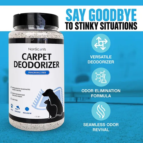 Miniatura 7 de NonScents Eliminador de olores para alfombras y alfombras, desodorante de alfombras para mascotas seguro y sin fragancia, neutralizador de olores