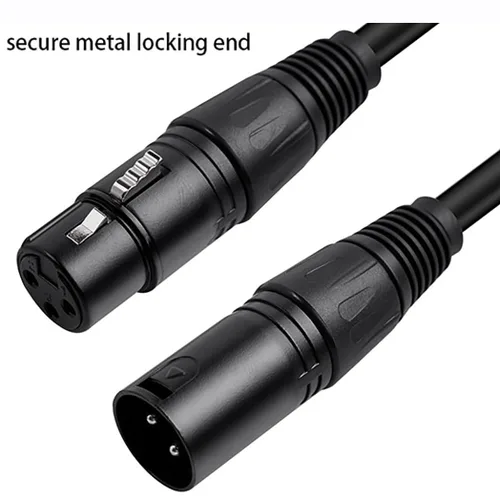 Miniatura 7 de 4 unids 3.3 ft largo DMX 512 XLR cable DMX 3.2t 3 Pin verdadero DMX cable macho a hembra para DMX micrófono etapa luces