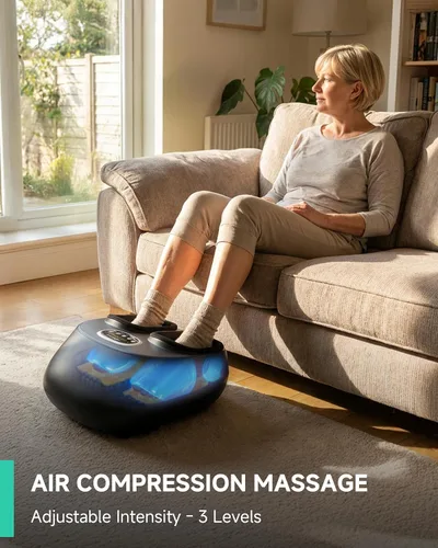 Miniatura 4 de Snailax Shiatsu - Masajeador de pies con calor, elegible para FSA, amasado, compresión, vibración, máquina de masaje de pies para fascitis plantar