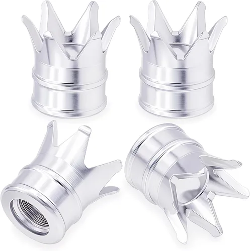 Miniatura 23 de 4 tapas de vástago de válvula de neumático con calavera, tapas universales de válvula de neumático de aleación de aluminio con anillo de goma O