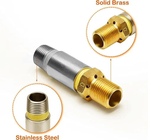 Miniatura 4 de Válvula mezcladora de aire de 90,000 BTU para quemadores de hoguera, latón resistente y boquilla de gas de acero inoxidable 304, compatible con gas