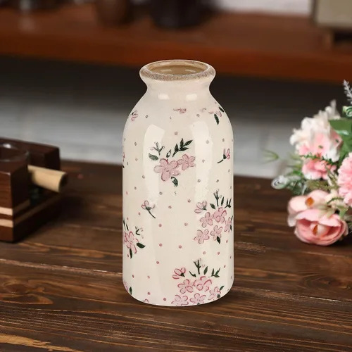Miniatura 9 de Jarrón pequeño de cerámica rústico para casa de campo, jarrones bohemios, decoración del hogar para tu cocina, dormitorio, oficina, baño y estante