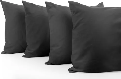 Miniatura 18 de Comfort Beddings Juego de 4 fundas de almohada estándar, 100% algodón orgánico, 600 hilos, fundas de almohada de algodón marrón de alta calidad