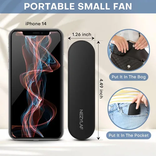 Miniatura 3 de Ventilador portátil mini de mano, ventilador personal pequeño recargable para 9-15 horas de duración, diseño de bolsillo para viajes/Esenciales