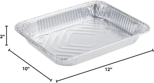 Miniatura 2 de DCS Deals Tamaño medio de aluminio, poco profundo, paquete de 25 bandejas de papel de aluminio, seguro para usar en congelador, horno y mesa