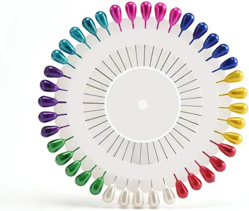 Miniatura 2 de SYHL Alfileres de costura de cabeza de perlas de lágrima, pasadores rectos, 1.5 pulgadas - 480 piezas (color)
