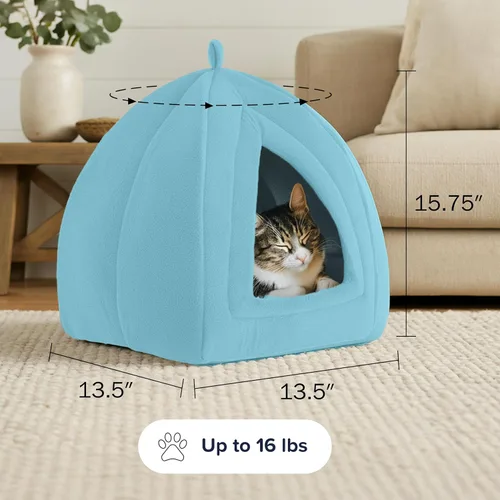 Miniatura 6 de Cama para gatos de tienda de campaña / iglú PAW, azul, Azul