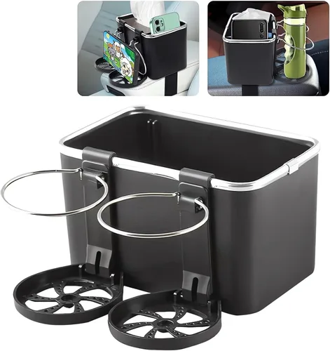 Miniatura 9 de Caja de almacenamiento para reposabrazos de auto con 2 portavasos - 2024 Nuevo organizador entre asientos de auto con portavasos, caja