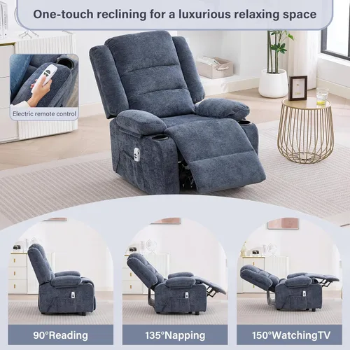 Miniatura 3 de Sillón reclinable eléctrico con portavasos, silla reclinable eléctrica para adultos, silla reclinable con bolsillo lateral para sala de estar
