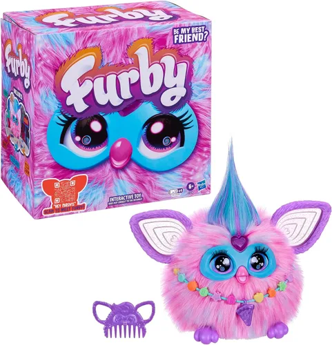 Miniatura 15 de Furby Cotton Candy, 15 accesorios de moda, juguetes de peluche interactivos para niñas y niños de 6 años en adelante, animatronic activado por voz