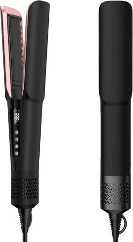 Plancha para el cabello – Secador y alisador de cabello húmedo a seco 2 en 1 con flujo de aire de alta velocidad + calentamiento rápido +