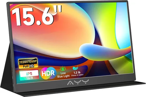 Miniatura 10 de memzuoix Monitor portátil de 15 pulgadas FHD 1080P 100% sRGB HDR IPS USB-C y HDMI para juegos/Mac/PS5 Pantalla de viaje de 1.4 libras con Negro